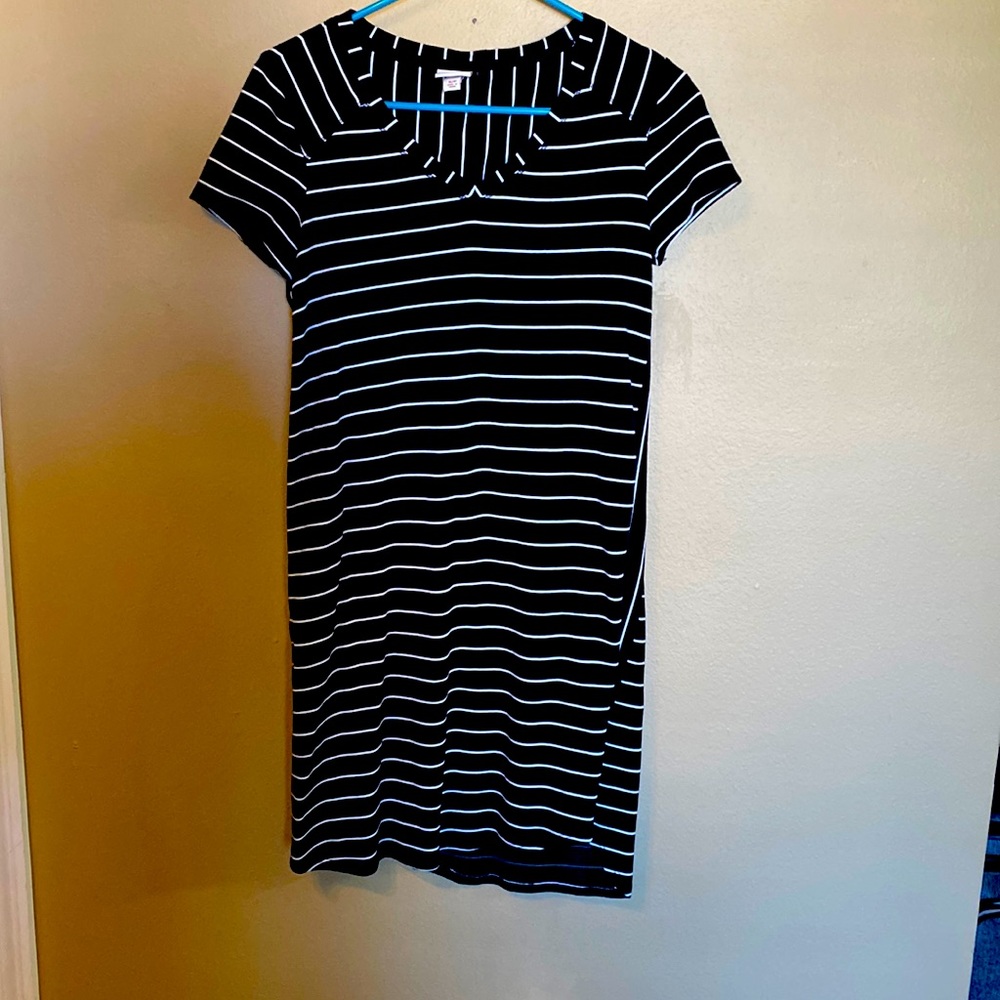 Striped black and white dress